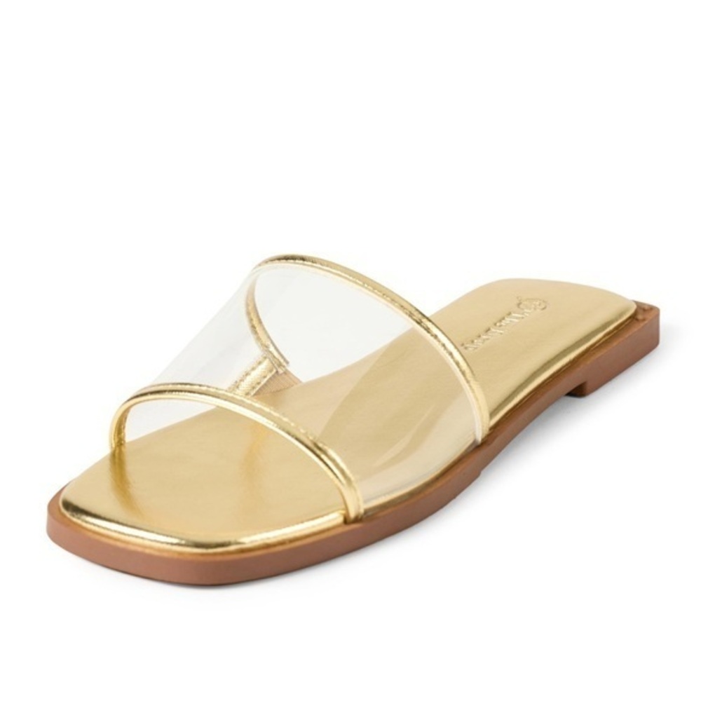 NWT The Drop Women's Oslo One Band Sandal Hold Clear flat Slides Women’s size 7